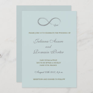 Invitation Panneau d'infini turquoise vert gris minimaliste M