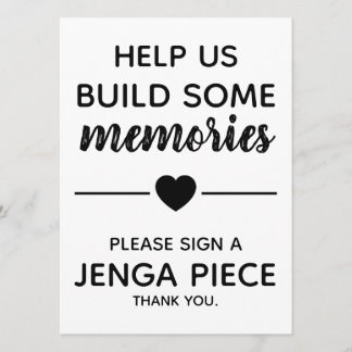 Invitation Panneau du livre d'hôtes mariage Jenga