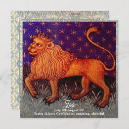 Invitation Panneau Lion Zodiac Lion Horoscope Anniversaire