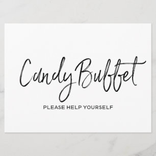Invitation Panneau Mariage "Candy buffet"  Élégant