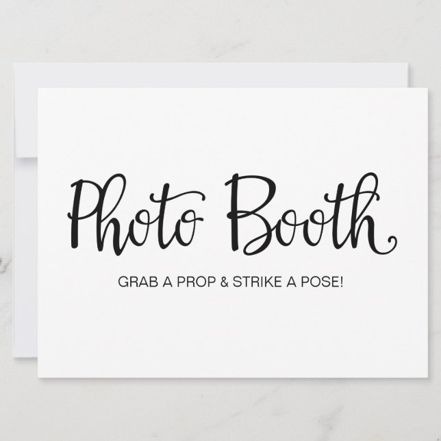 Invitation Panneau Mariage de calligraphie "Photo Booth" (Devant)