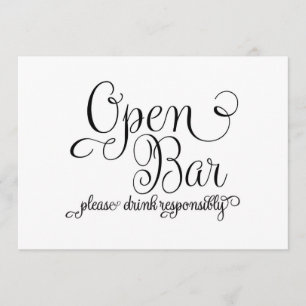 Invitation Panneau Mariage OPen Bar