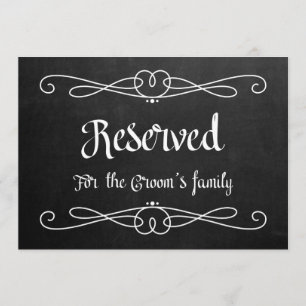 Invitation Panneau Mariage "Réservé à la famille de Groom"