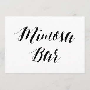 Invitation Panneau Mariage Style calligraphie "Mimosa Bar"