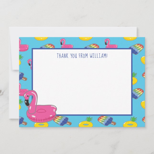 Invitation Panneau plat Motif de flotteurs de pool (Devant)