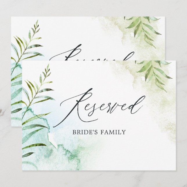 Invitation Panneau réservé Mariage de cristal géométrique Aqu (Devant / Derrière)