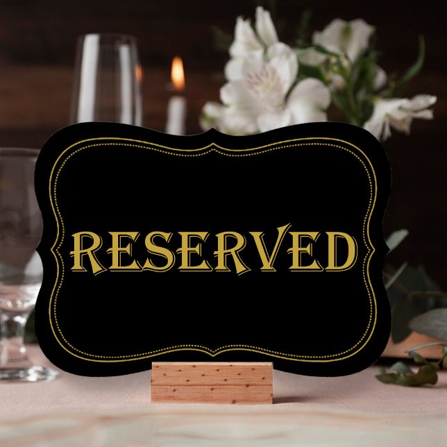 Invitation Panneau réservé Mariage de Gatsby Black & Gold des (Créateur téléchargé)