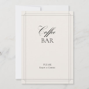 Invitation Panneau Vintage gris clair de la barre de café