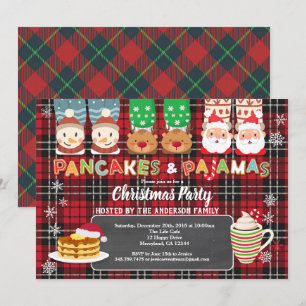 Invitation Panneaux de Noël et fête du pyjama flanelle rouge