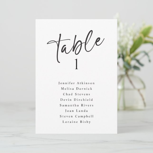 Invitation Panneaux de plan de table de mariage simple modern (Debout devant)