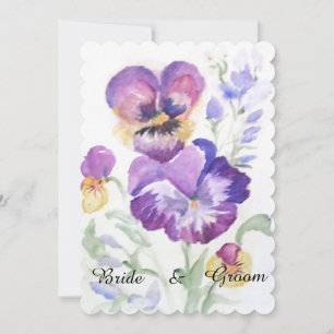 Invitation Pansies d'aquarelle florale
