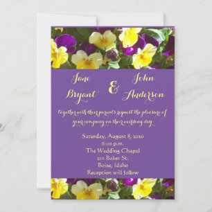Invitation Pansies violettes et jaunes frontières de la photo