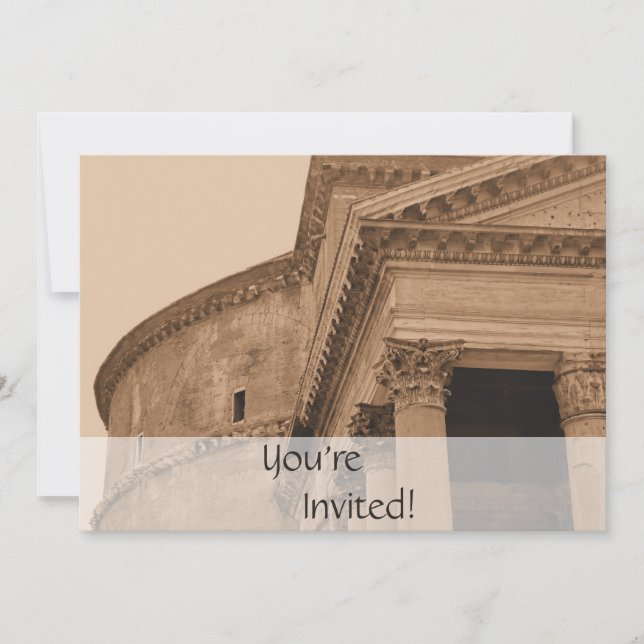 Invitation Panthéon de Rome personnalisé| Dîner italien (Devant)