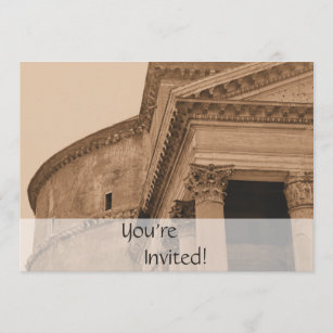 Invitation Panthéon de Rome personnalisé  Dîner italien