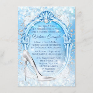 Invitation Pantoufle en verre Quinceanera de Cendrillon