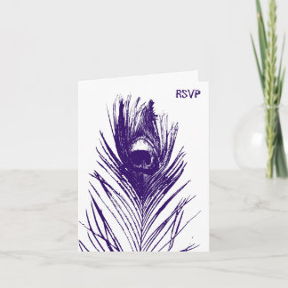 Invitation Paon pourpre épousant RSVP