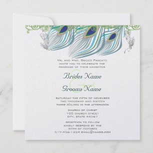 Invitation Paon Vintage 3 Plumes
