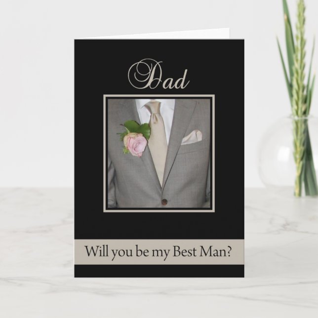 Invitation Papa Best Man demande un costume gris (Devant)