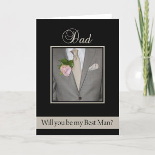 Invitation Papa Best Man demande un costume gris