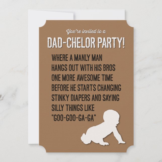 Invitation Papa-Chelor, Dadchelor, Invitation, Manly Man (Devant)