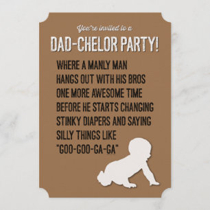 Invitation Papa-Chelor, Dadchelor, Invitation, Manly Man