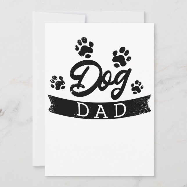 Invitation Papa Chien Design Drôle - Idée cadeau pour les pro (Devant)