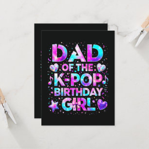 Invitation Papa de l'anniversaire de la K-Pop musique coréenn