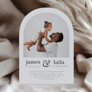 Invitation Papa et Enfant - Arch Photo Jour d'anniversaire co