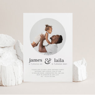 Invitation Papa et Enfant - Photo Anniversaire conjoint