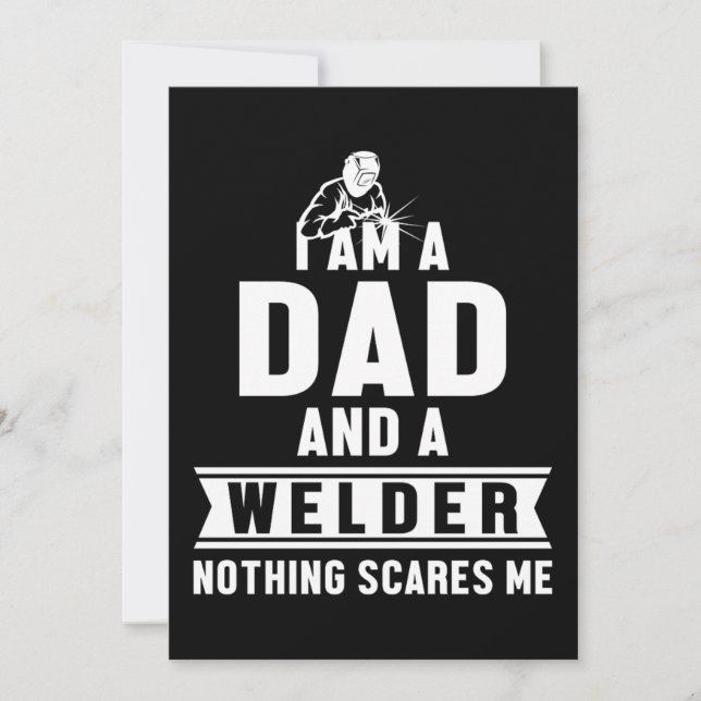 Invitation Papa Et Soudeur Soudage Métal Fer Profession Cadea (Devant)