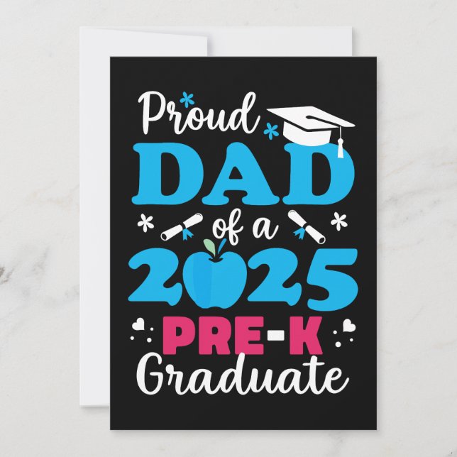 Invitation Papa fier de son diplômé de maternelle 2025 (Devant)