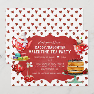 Invitation Papa/Fille Valentine Tea Party