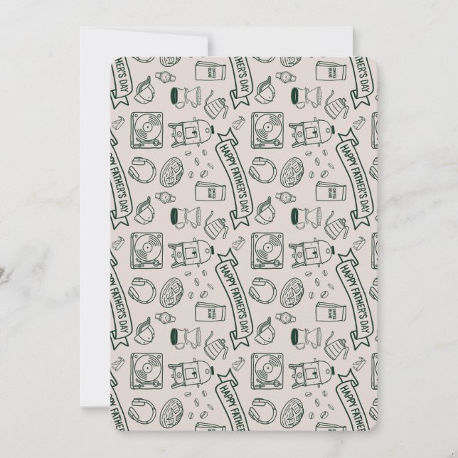 Invitation Papa Millennial Moderne Motif Doodle Fête des Père (Devant)