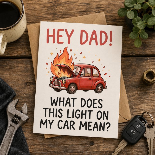 Invitation « Papa, que signifie ce voyant sur ma voiture ? »C (🎁 The Card Dad Won’t Stop Talking About!)
