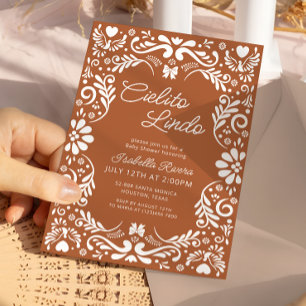 Invitation Papel en terre cuite Baby shower mexicain Picado