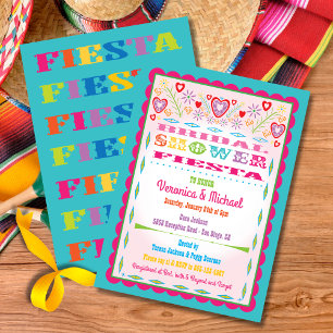 Invitation Papel Picado Fête des mariées mexicaine Fiesta