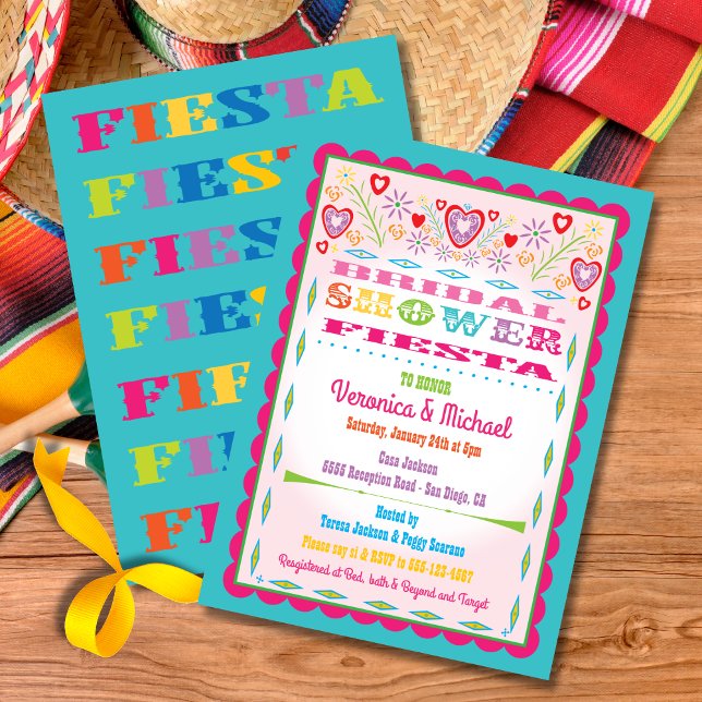 Invitation Papel Picado Fête des mariées mexicaine Fiesta (Créateur téléchargé)