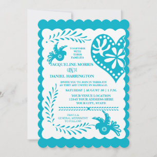 Invitation Papel Picado Mexicaine Fiesta Mariage thème de ban