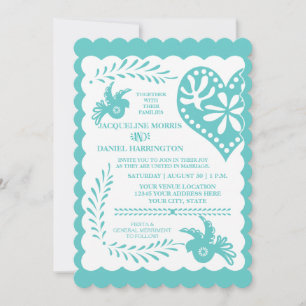 Invitation Papel Picado Mexicaine Fiesta Mariage thème de ban