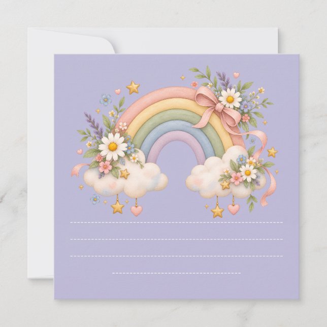 Invitation Papeterie Arc-en-ciel Pastel (Devant)