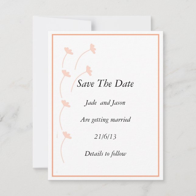 Invitation Papeterie de mariage classique Enregistrer la date (Devant)