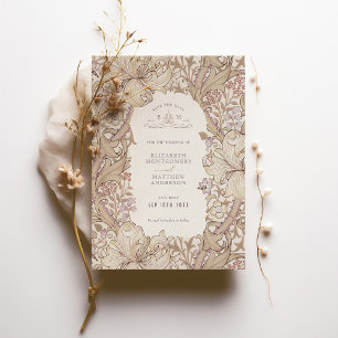 Invitation Papeterie de mariage Golden Lily Tons Terreux