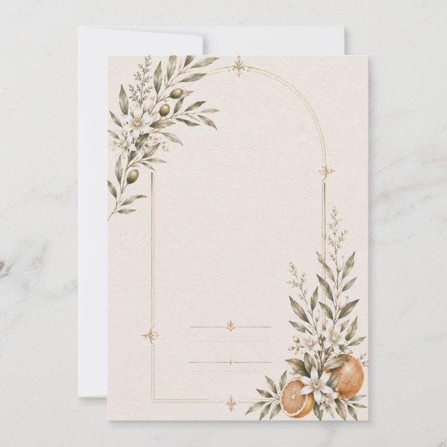 Invitation Papeterie de mariage romantique au vignoble  (Devant)