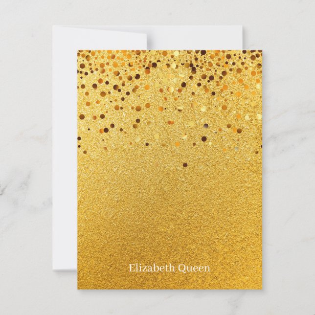 Invitation Papeterie d'invitation à paillettes dorées (Devant)