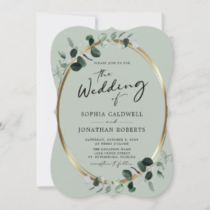 Invitation Papeterie mariage Eucalyptus Calligraphy Tout en u
