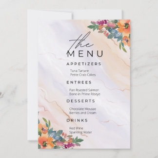 Invitation Papeterie mariage : Le menu