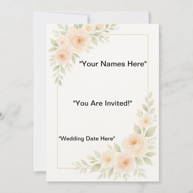 Invitation Papeterie Mariage minimaliste (Devant)