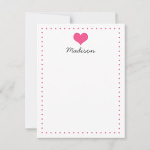 Invitation Papeterie personnalisée au coeur rose chaud