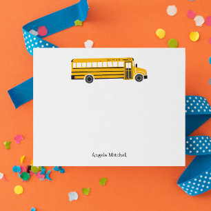 Invitation Papeterie personnelle d'autobus scolaire jaune
