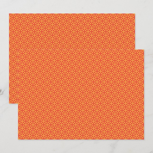 Invitation Papier à envelopper avec un motif orange, re (Devant / Derrière)